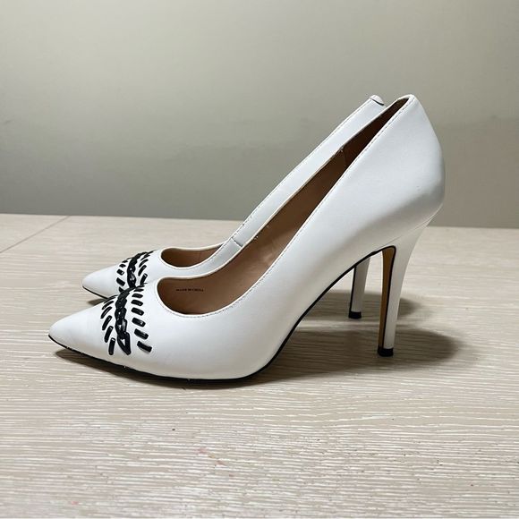 White House Black Market Olivia Ecru Black Size 7 - Picture 2 of 7